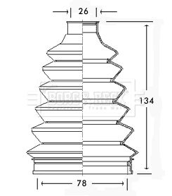 BORG & BECK gofruotoji membrana, kardaninis velenas BCB2324